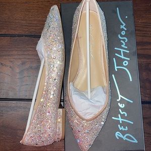 Betsey Johnson Flats - Jude Nude Satin Jewel